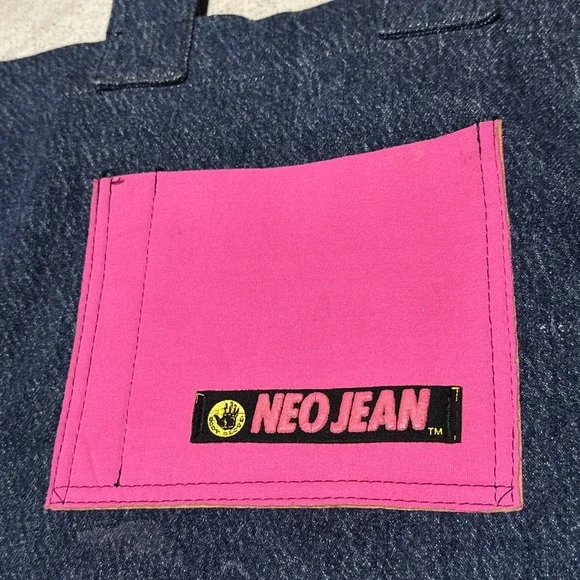 Vintage 1990s Body Glove Denim Purse Gym Bag Neo Jean Y2K Beach Neon